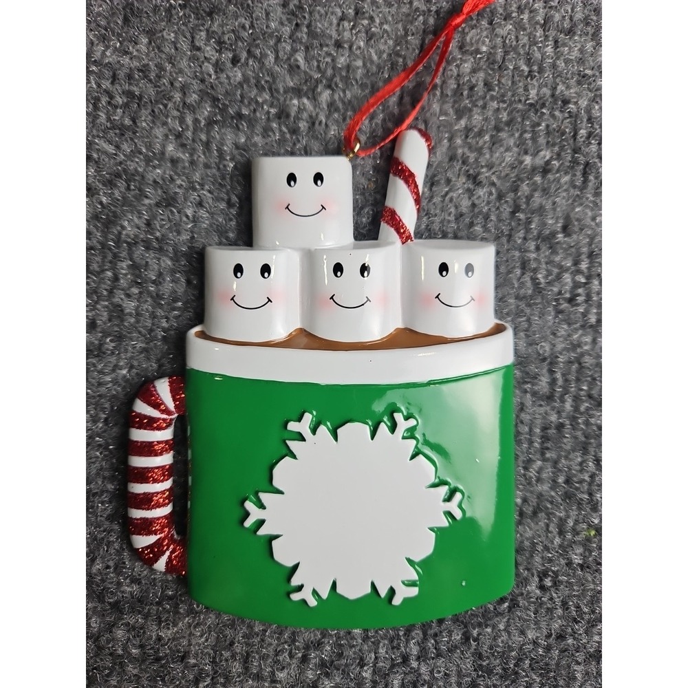 Personalized Christmas Ornament Marshmallow Mug Of Four,Custom‎ Name Family Of 4